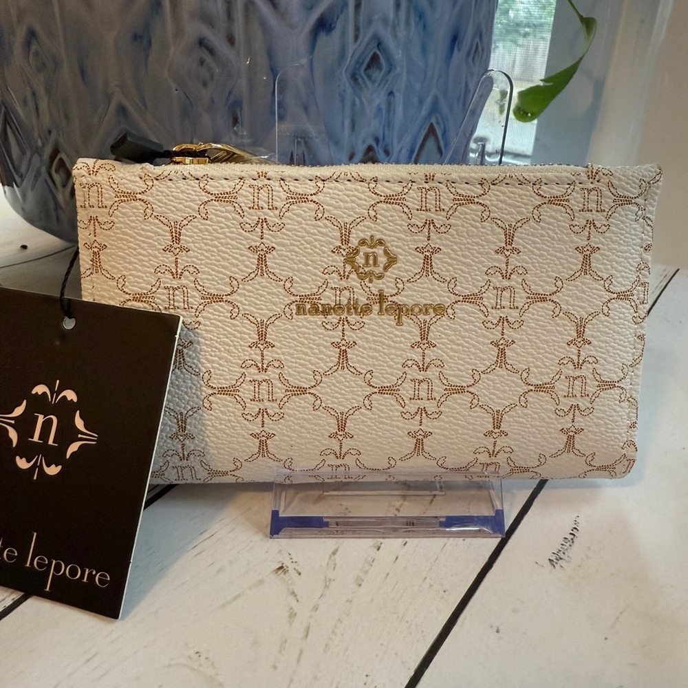 Nanette Lepore | Mya Slim Bifold Wallet, Cream and Gold - Picture 2 of 8